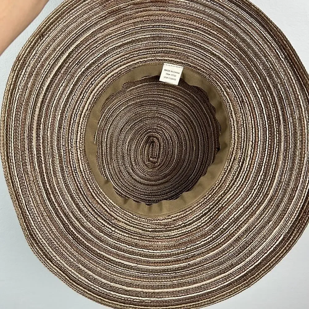 Women’s neutral floppy woven sun hat - Picture 4 of 7
